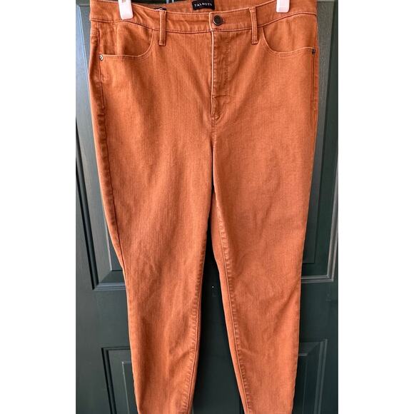 Talbots Size 12 Brown Stretch Jeggings Walnut Denim Slim Fit Casual Pants EUC - Picture 1 of 7